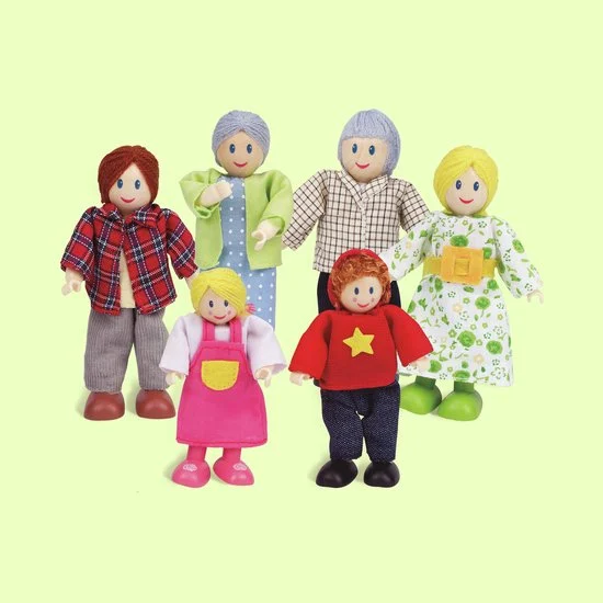 Hape Poppenfamilie met zes figuren