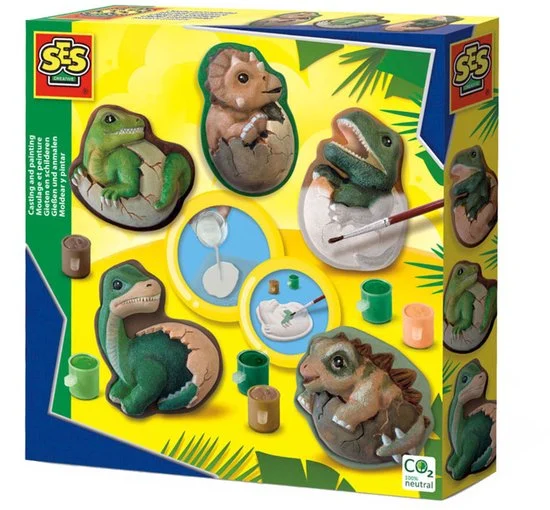SES Creative Gieten en schilderen: dino-eieren