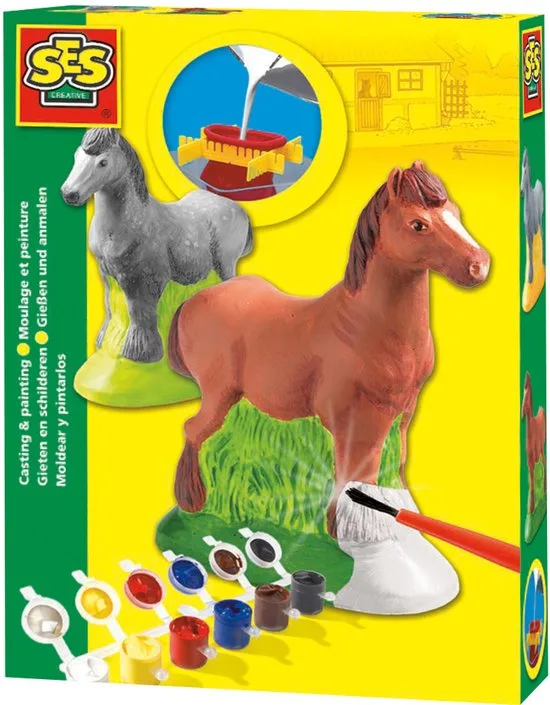 SES Gieten en schilderen Paard met paardengietmal, gips en zes verfkleuren.