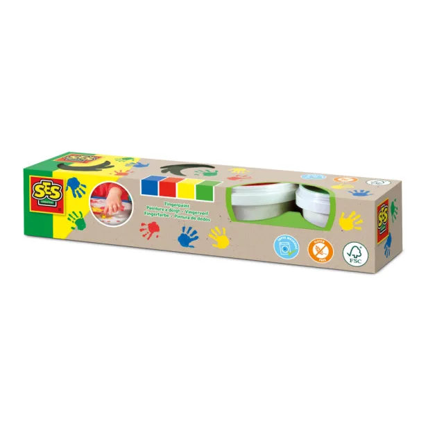 SES Creative Vingerverf 4 kleuren x 110ml 24926 – productfoto